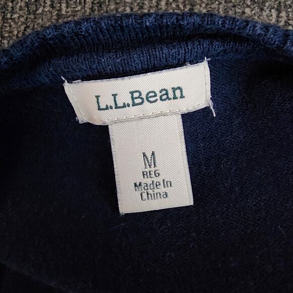 L.L. Bean Cotton Blend Navy Button-Front Cardigan | Women's Medium - Picture 10 of 12